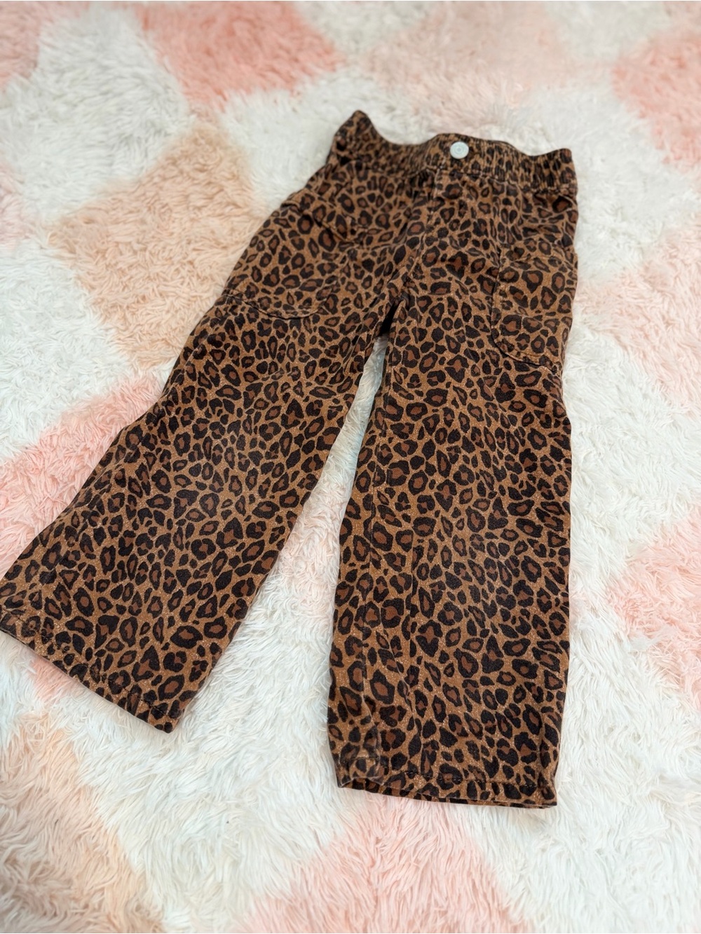 Girls Leopard Print Wide Leg Pants 4T 100% Cotton